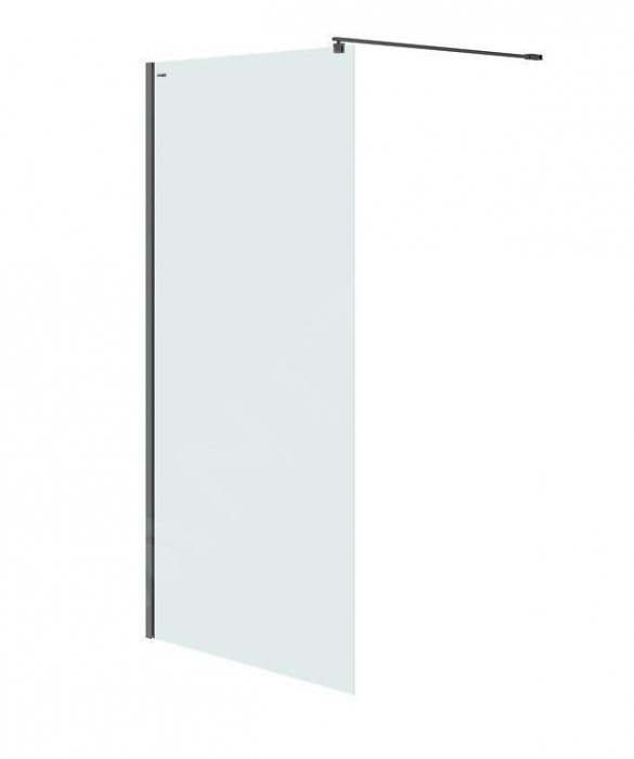 Paravan dus walk-in 100x200 cm Cersanit Mille, sticla securizata, profil negru