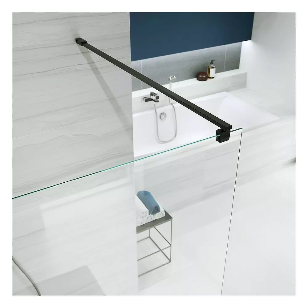 Paravan dus walk-in 100x200 cm Cersanit Mille, sticla securizata, profil negru [2]