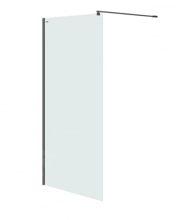 Paravan dus walk-in 80x200 cm Cersanit Mille, sticla securizata, profil negru