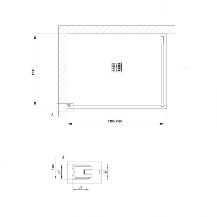 Paravan dus walk-in auriu periat sticla securizata 8 mm 140x200 cm, Kolpasan Calypso [2]