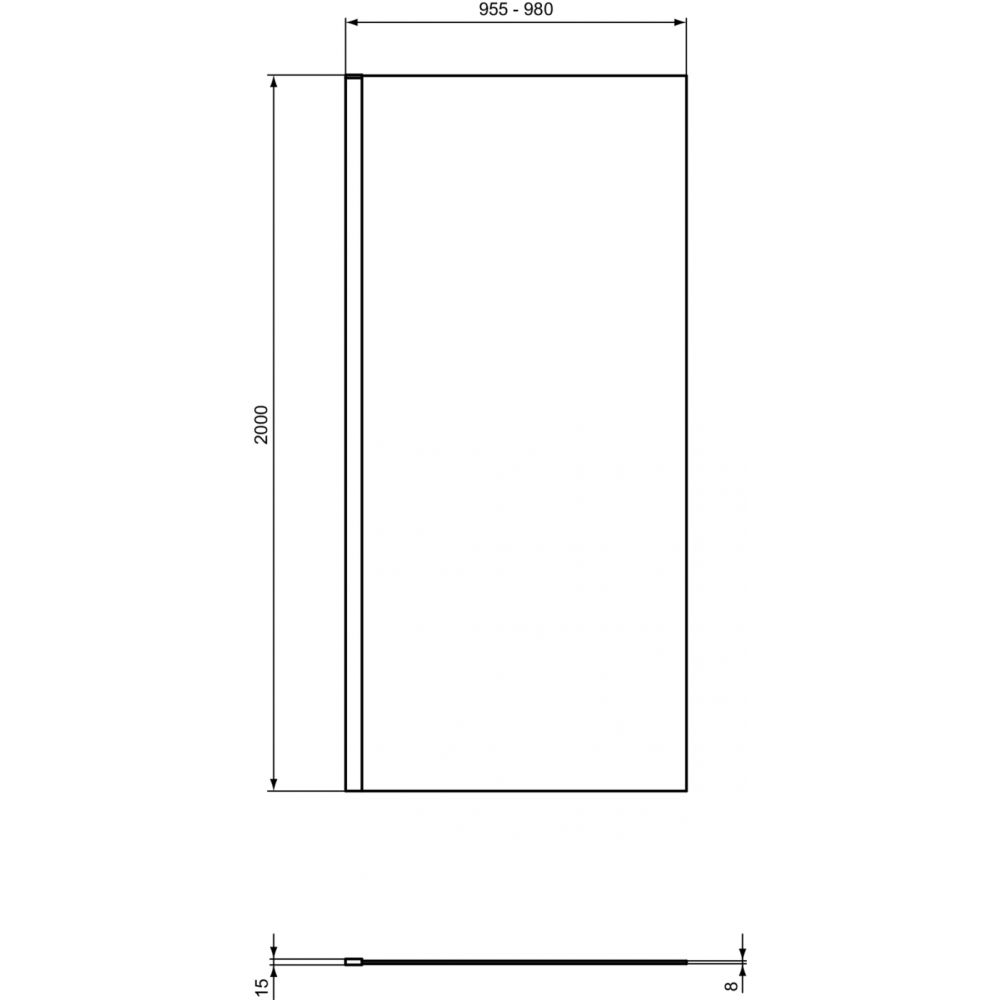 Paravan dus walk-in 100x200 cm Ideal Standard i.Life, sticla securizata, profil argintiu [7]