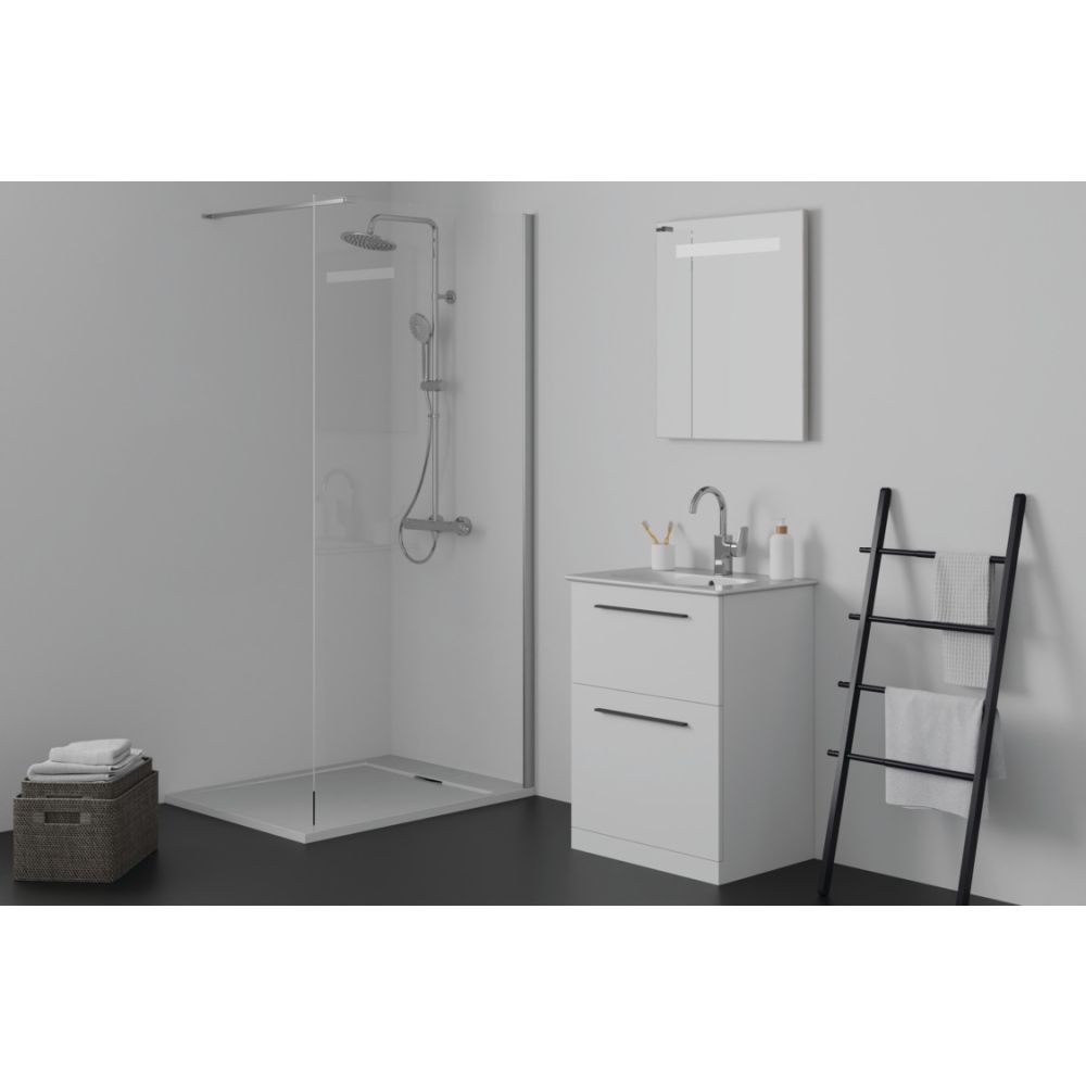 Paravan dus walk-in 100x200 cm Ideal Standard i.Life, sticla securizata, profil argintiu [4]