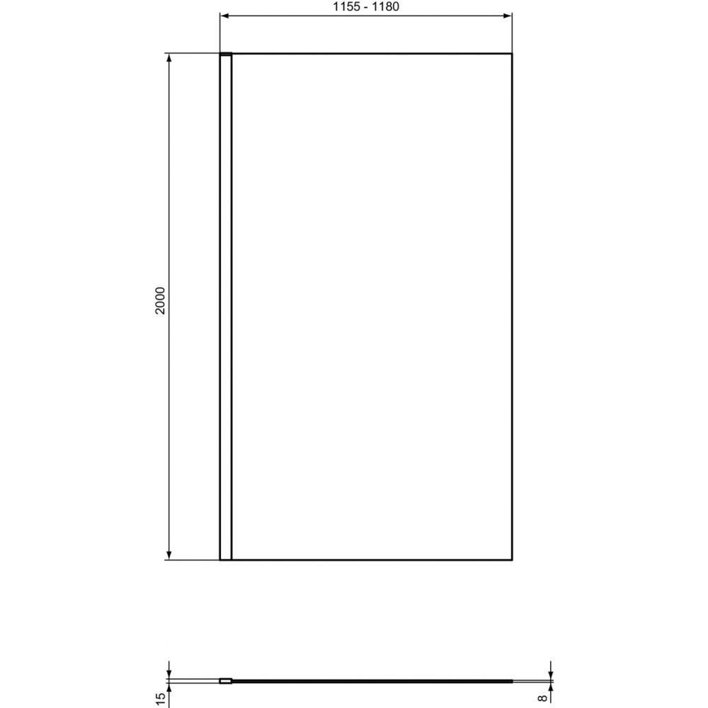 Paravan dus walk-in 120x200 cm Ideal Standard i.Life, sticla securizata, profil argintiu [7]