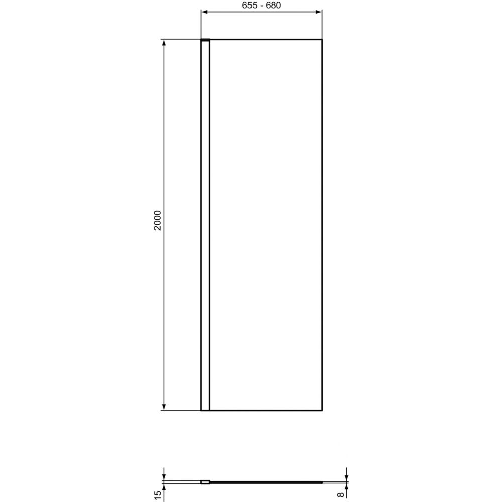 Paravan dus walk-in 70x200 cm Ideal Standard i.Life, sticla securizata, profil argintiu [6]