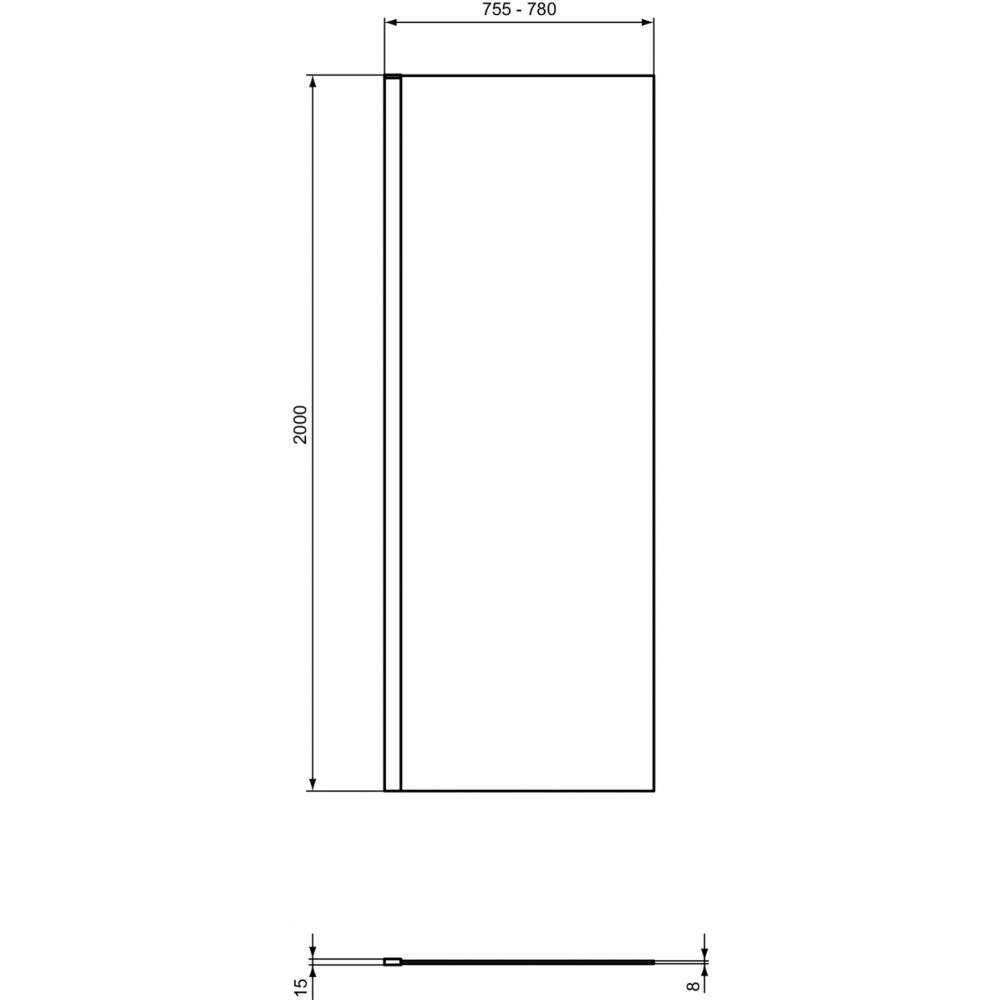Paravan dus walk-in 80x200 cm Ideal Standard i.Life, sticla securizata, profil argintiu [7]