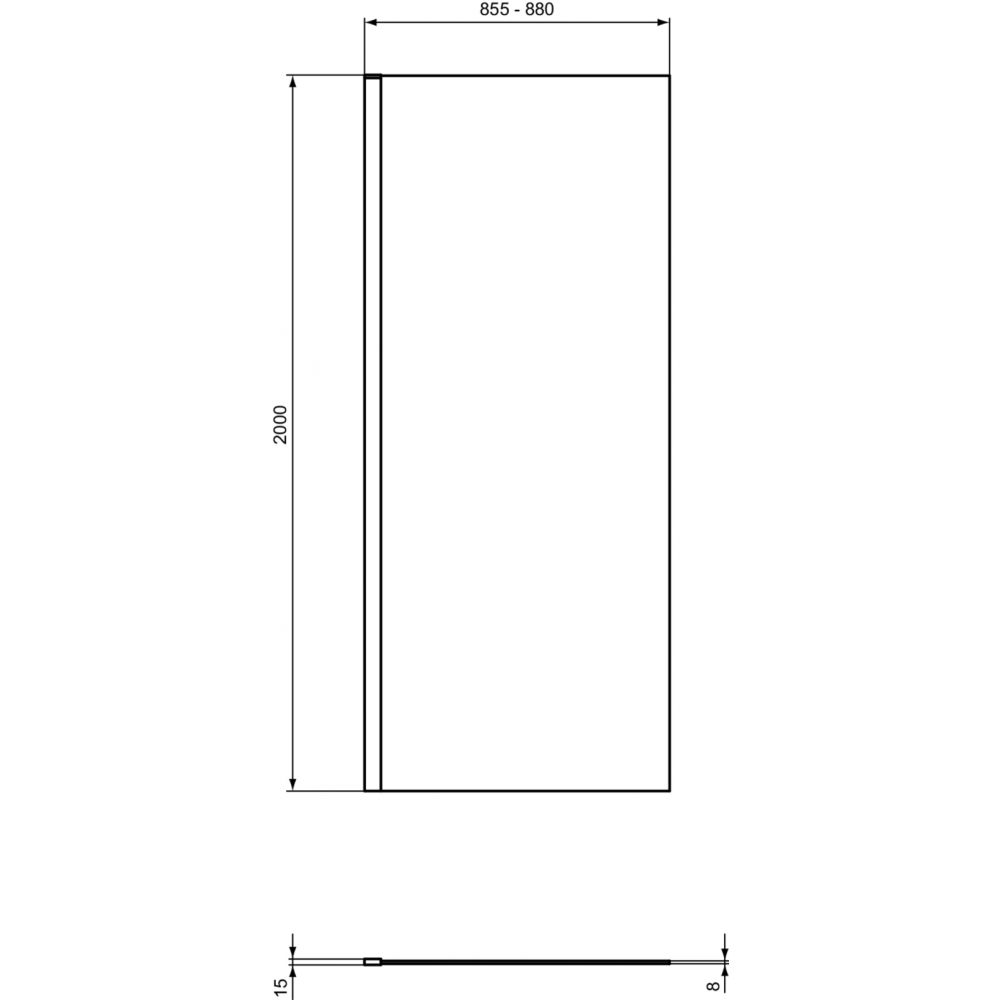 Paravan dus walk-in 90x200 cm Ideal Standard i.Life, sticla securizata, profil argintiu [8]