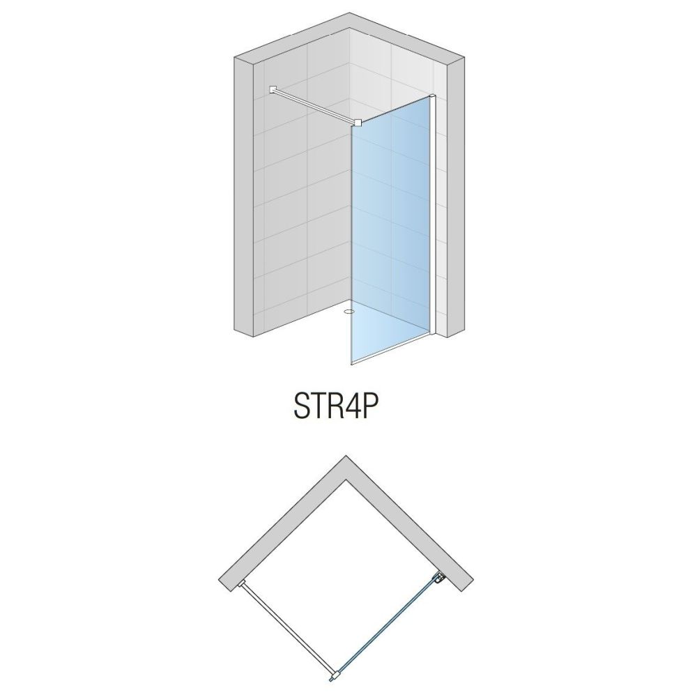Paravan dus walk-in profil negru mat, sticla securizata, 80x200 cm, SanSwiss Easy STR4P [6]