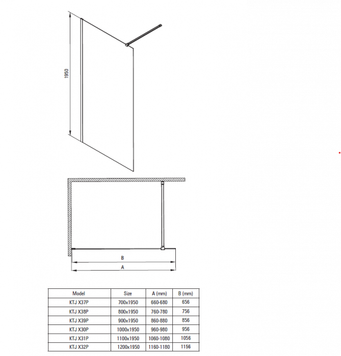 Paravan dus walk-in sticla securizata 100x195 cm titan Deante Prizma [2]