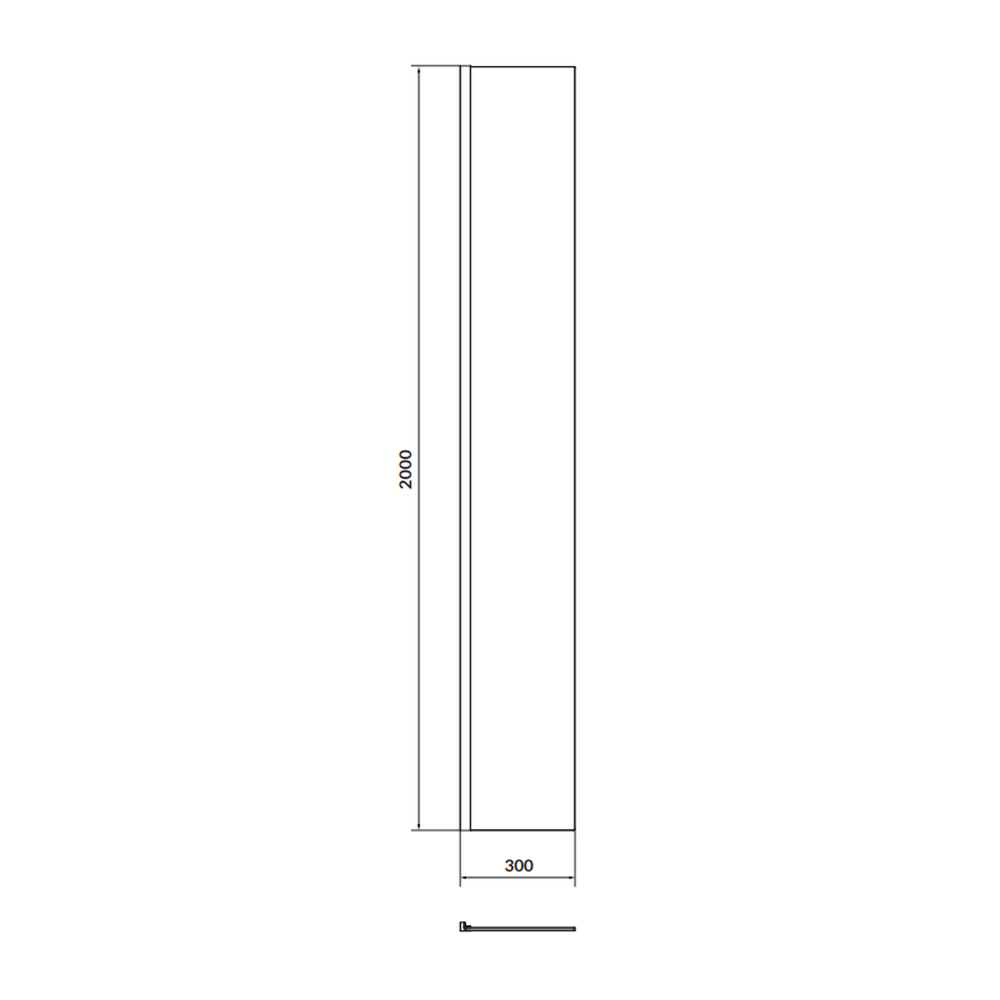 Paravan dus sticla securizata 30x200 cm profil negru pentru cabina dus walk-in Cersanit Mille [3]