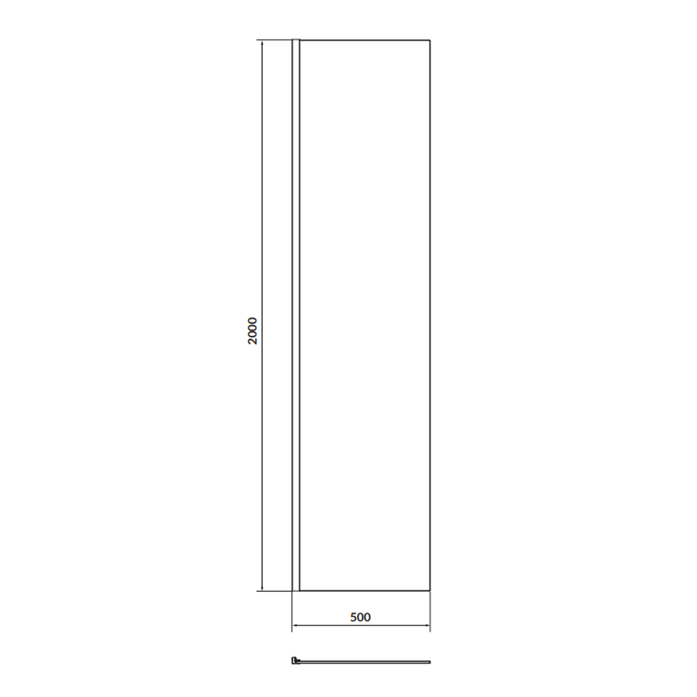 Paravan fix dus sticla securizata 50x200 cm profil negru walk-in Cersanit Mille [2]