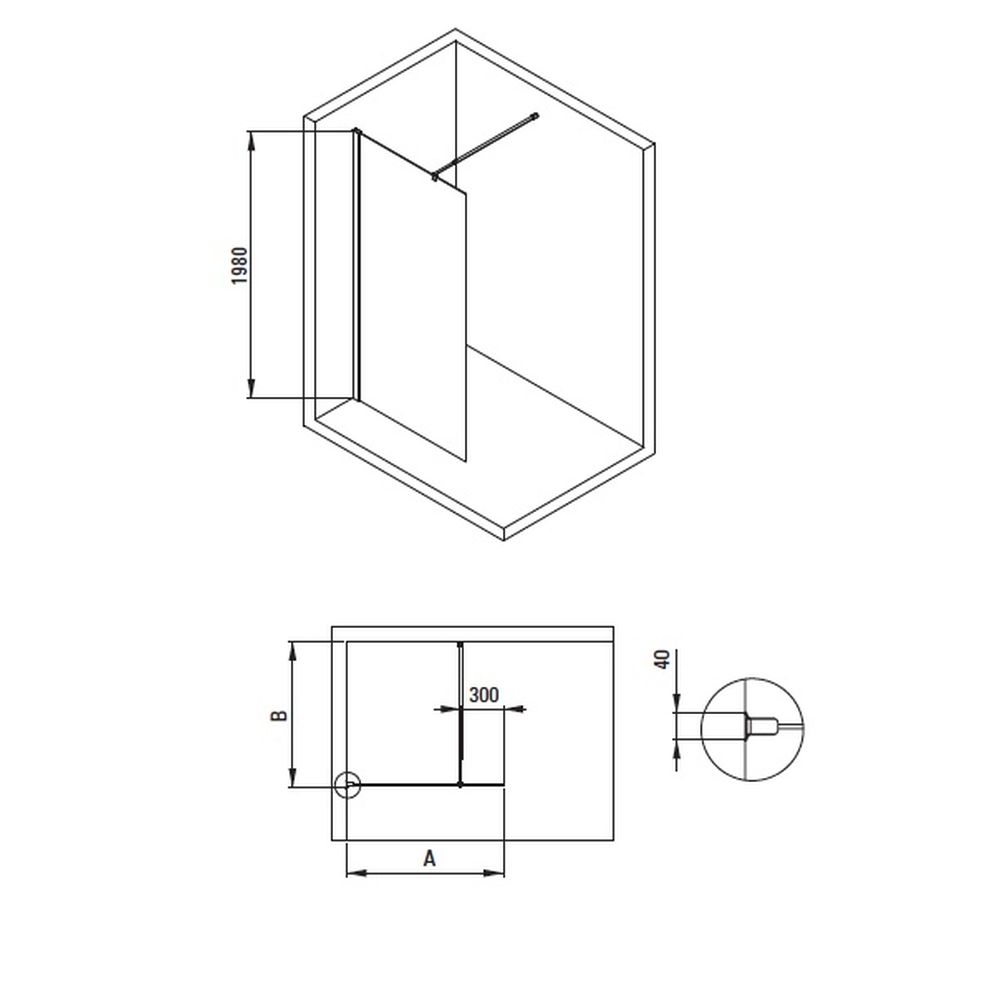 Paravan dus walk-in sticla securizata 90x200 cm crom Deante Kerria Plus [3]