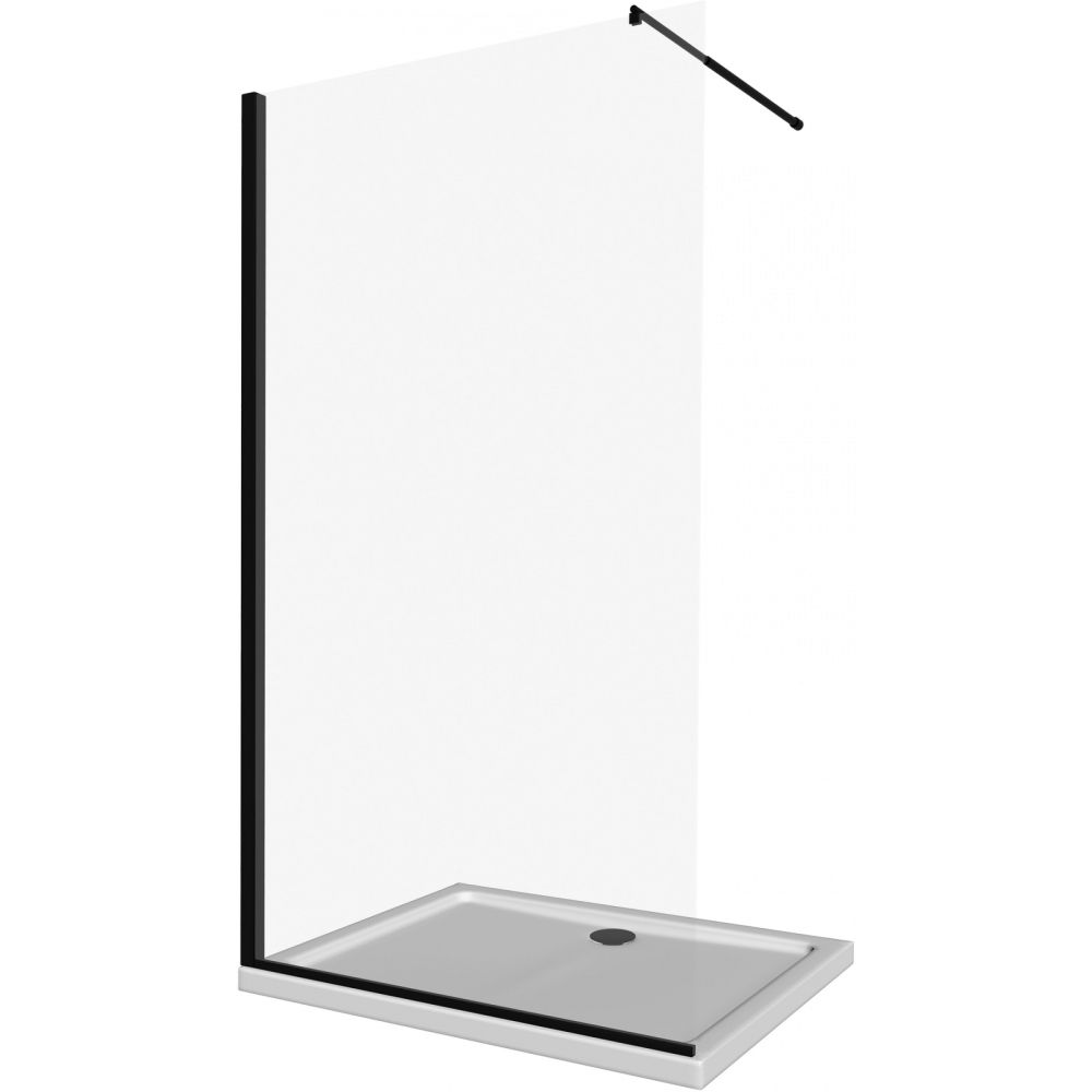 Paravan dus walk-in 90x200 cm sticla securizata negru Deante Abelia [2]