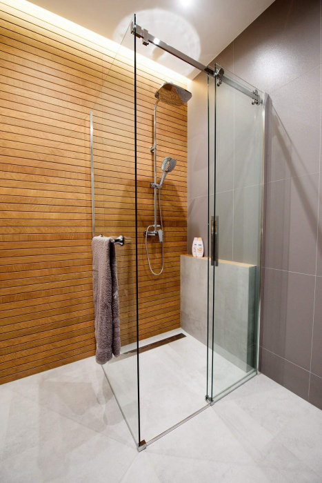 Perete lateral de dus 80x200cm, sticlă securizată 6 mm, cu finisaj cromat, Deante Prizma [2]