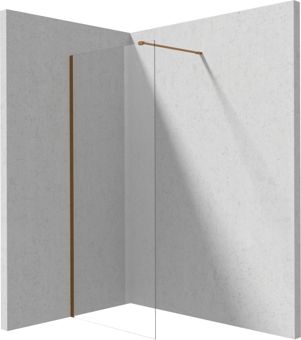 Paravan dus walk-in sticla securizata 90x195 cm, bronz periat, Deante Prizma