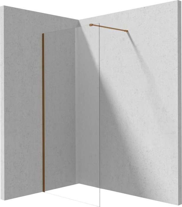 Paravan dus walk-in sticla securizata 120x195 cm, bronz periat, Deante Prizma