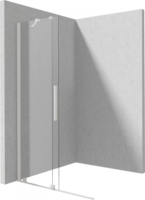 Paravan duș glisant 100x195cm, sticlă securizată 6 mm, cu finisaj alb mat. Deante Prizma [2]