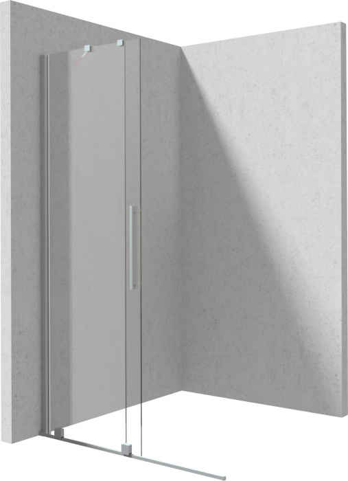Paravan dus walk-in, oțel șlefuit, usa glisanta, 140x195 cm, Deante Prizma [2]