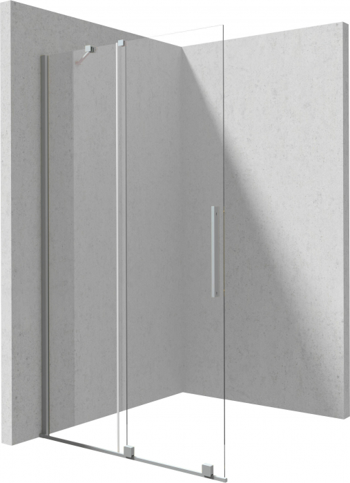 Paravan dus walk-in, otel slefuit, usa glisanta, 140x195 cm, Deante Prizma