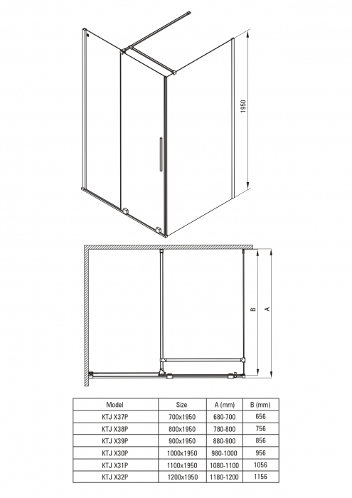 Paravan duș fix 70x195cm, sticlă securizată 6 mm, cu finisaj otel slefuit, tehnologie Active-Cover. Deante Prizma [3]