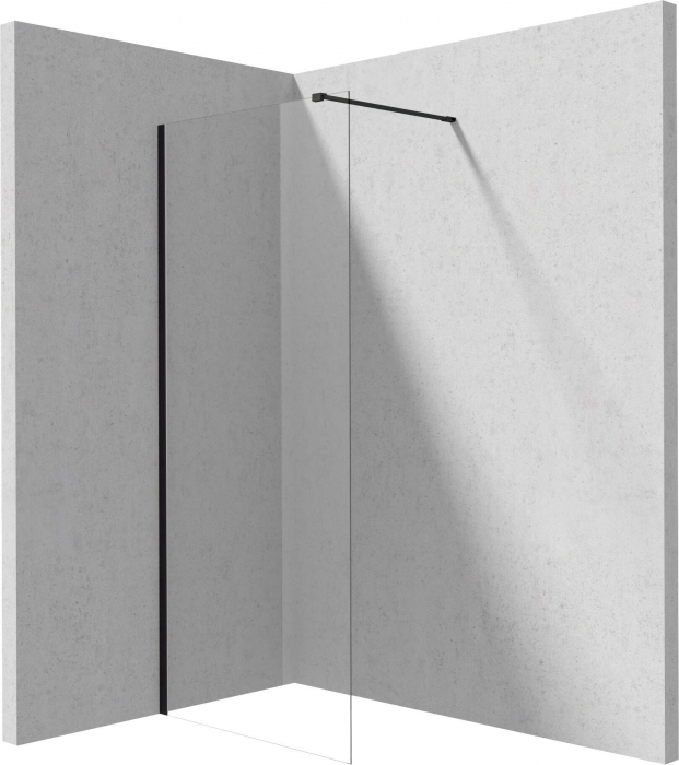 Paravan dus fix 70x195cm, sticla securizata 6 mm, negru mat, Active-Cover, Deante Prizma