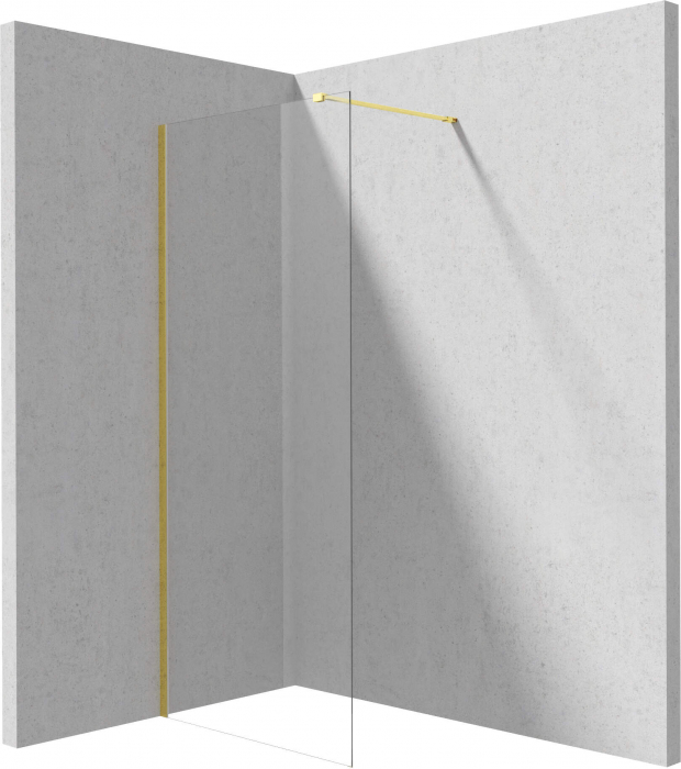 Paravan dus fix Deante Kerria Plus 70x200 cm ,   sticla securizata 6 mm cu finisaj aur si tehnologie Active-Cover