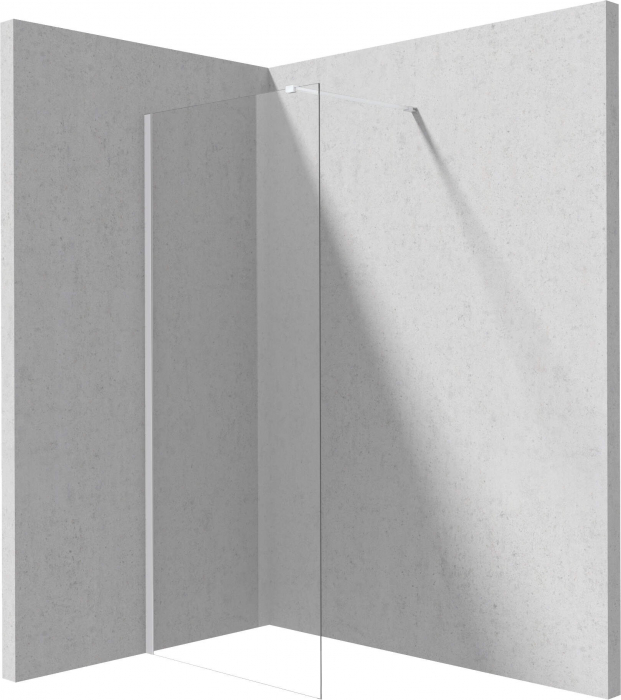 Paravan dus fix 80x195cm, sticla securizata 6 mm, alb mat, tehnologie Active-Cover, Deante Prizma