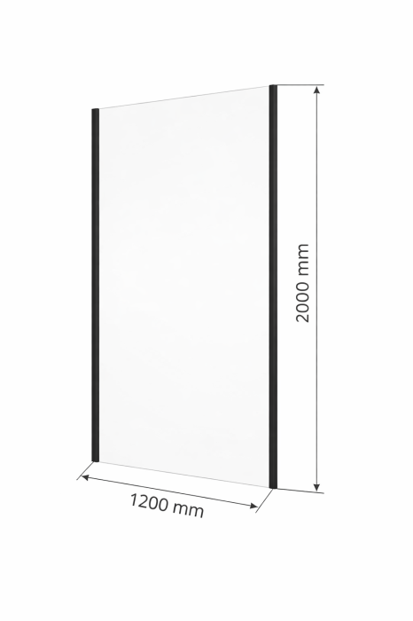 Perete dus 120x200 cm, sticla securizata cu grosimea de 6 mm, profil negru mat, Ronal Divera [3]