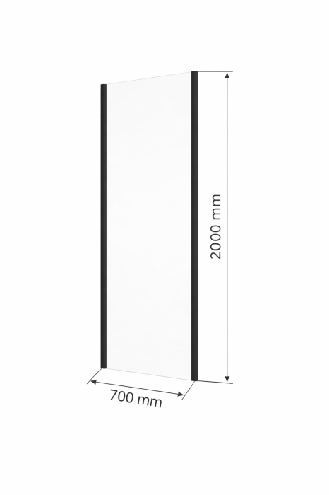 Perete dus 70x200 cm, sticla securizata cu grosimea de 6 mm, profil negru mat, Ronal Divera [3]