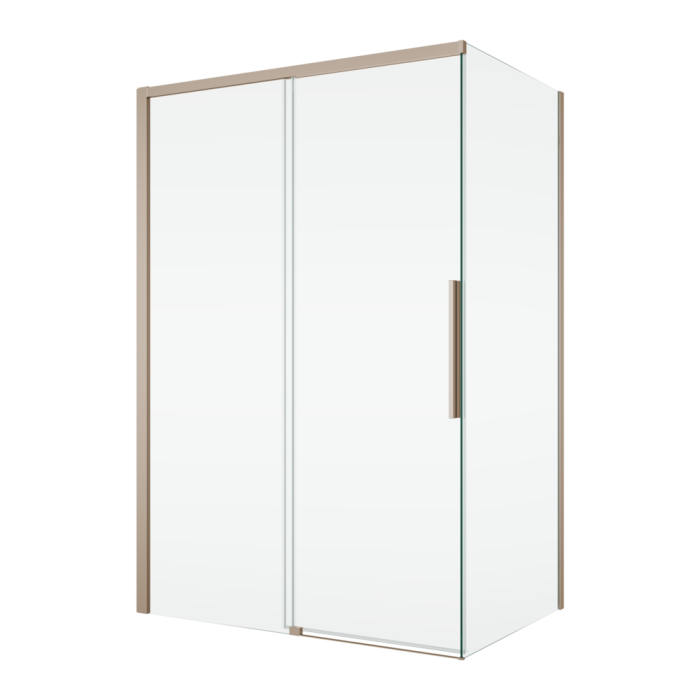 Perete dus 100x200 cm, champagne metal, grosime sticla 8 mm, tratament anticalcar, Ronal Oriana [2]