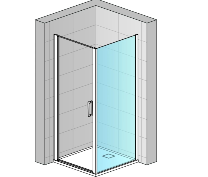 Perete dus 80x200 cm, sticla securizata cu grosimea de 6 mm, profil negru mat, Ronal Divera [3]