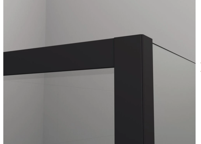 Perete dus 80x200 cm, sticla securizata cu grosimea de 6 mm, profil negru mat, Ronal Divera [2]