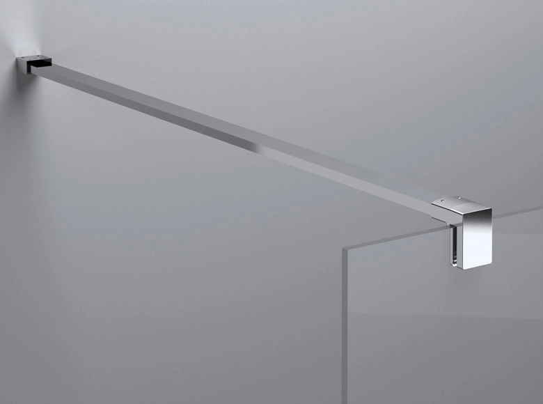 Paravan de dus walk-in 80x200 cm, crom, sticla transparenta, montare dreapta, Ronal PUR [4]