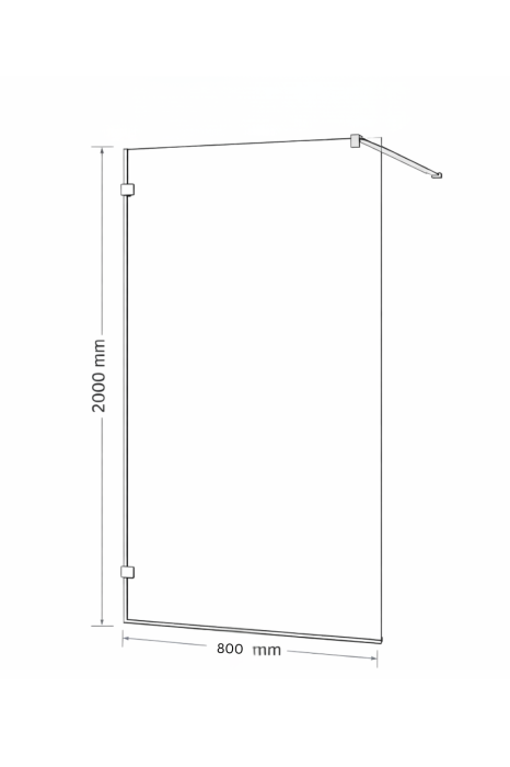 Paravan de dus walk-in 80x200 cm, crom, sticla transparenta, montare dreapta, Ronal PUR [5]