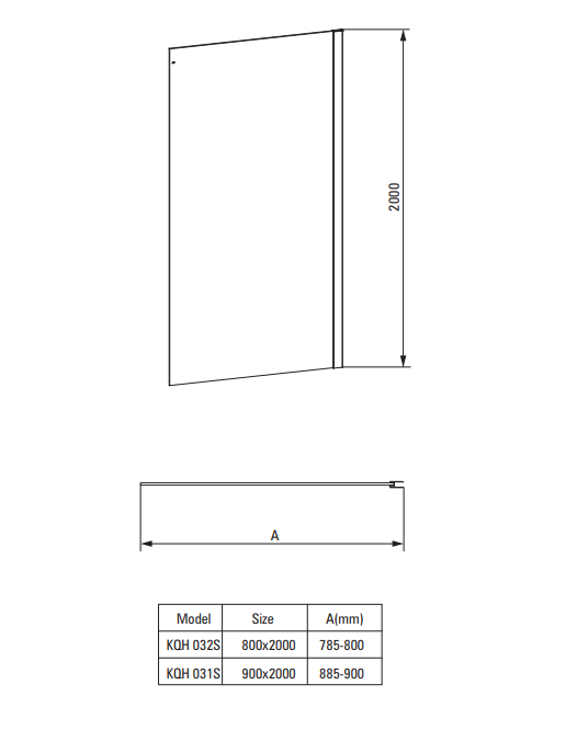 Perete lateral de dus 80x200cm, sticlă securizată 6 mm, cu finisaj cromat, Deante Prizma [5]