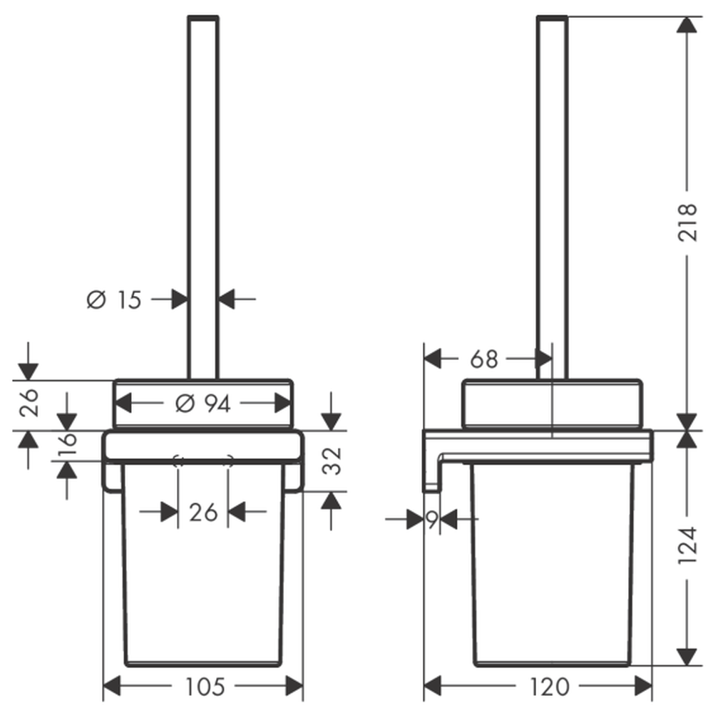 Perie cu suport pentru vasul de toaleta culoare alb mat Hansgrohe AddStoris 41752700 [2]