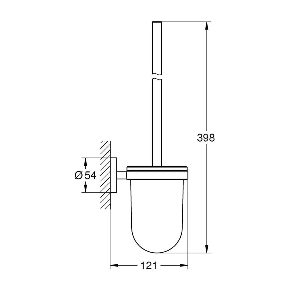 Perie cu suport pentru vasul de toaleta Grohe Essentials antracit periat Hard Graphite [2]