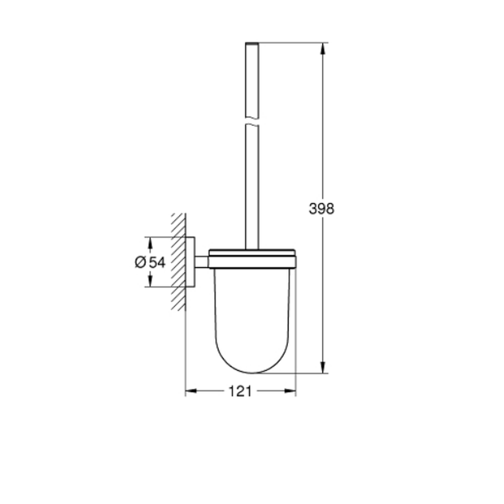 Perie cu suport pentru vasul de toaleta Grohe Essentials crom lucios [2]