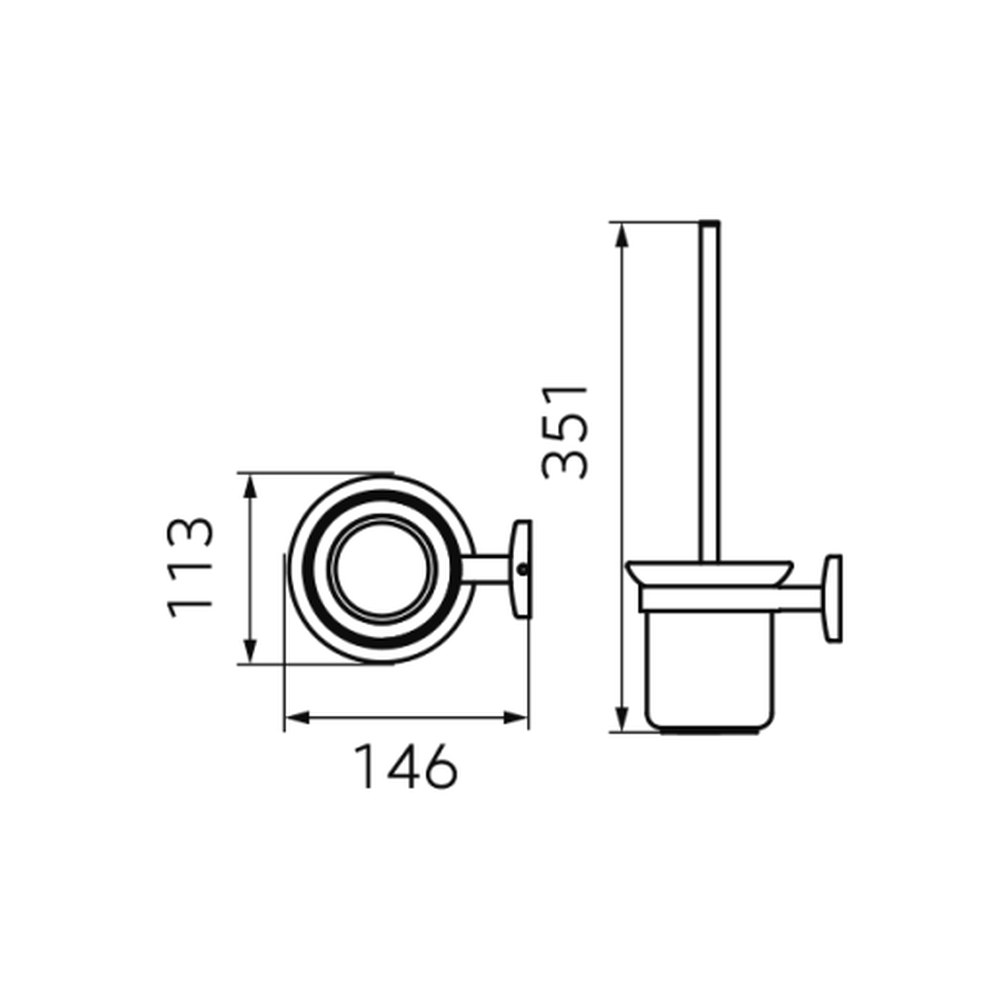 Perie wc FDesign Merida, negru mat/rose gold lucios [2]