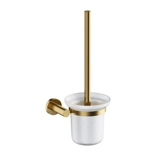 Perie wc montare pe perete, auriu periat cu sticla mata, Omnires Modern Project [1]