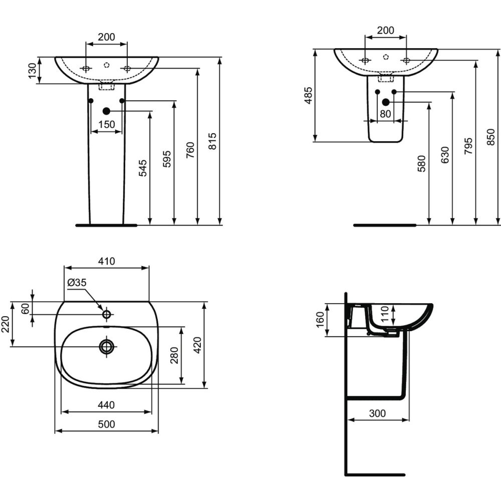 Piedestal pentru lavoar Ideal Standard Tesi [5]