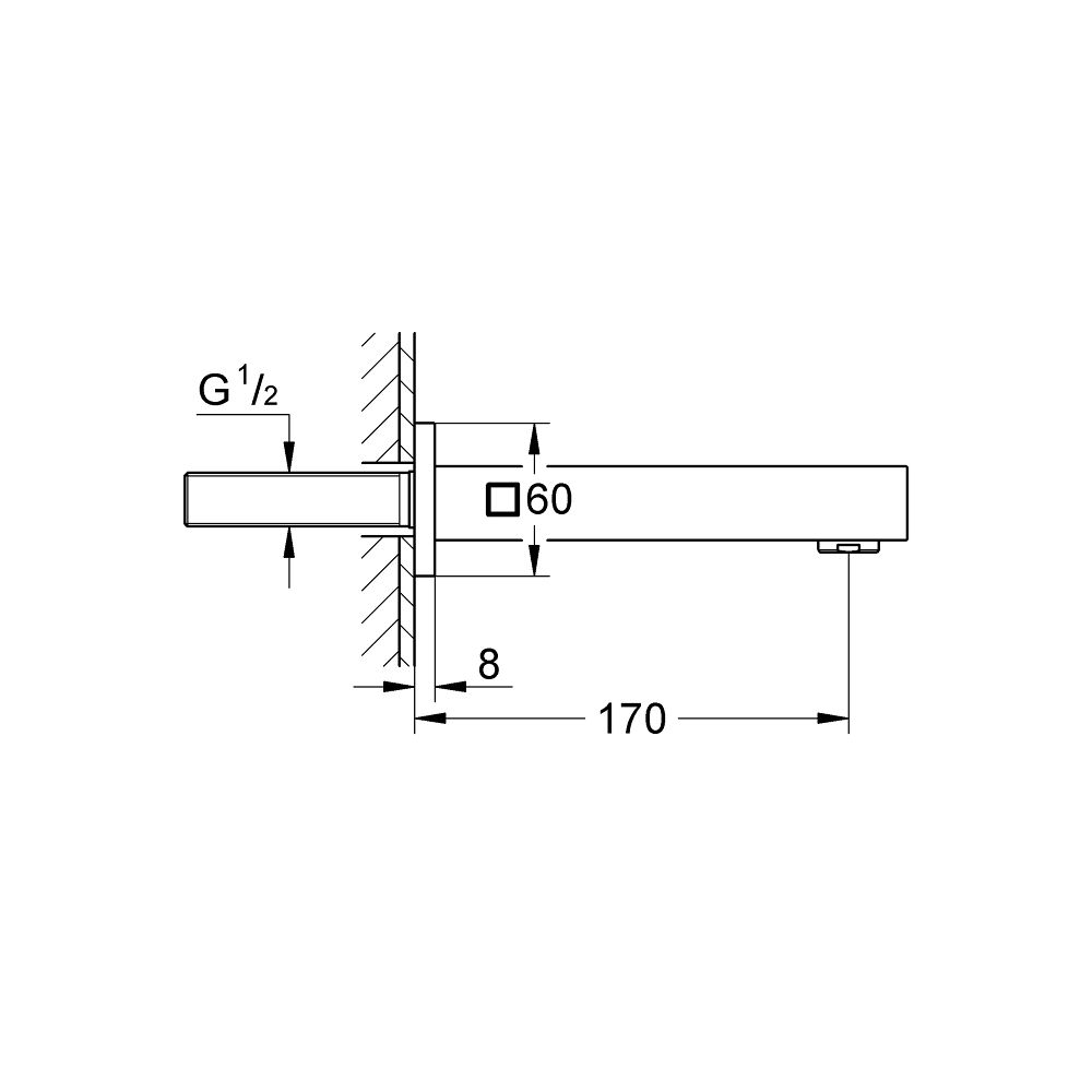 Pipa cada Grohe Eurocube crom lucios [3]
