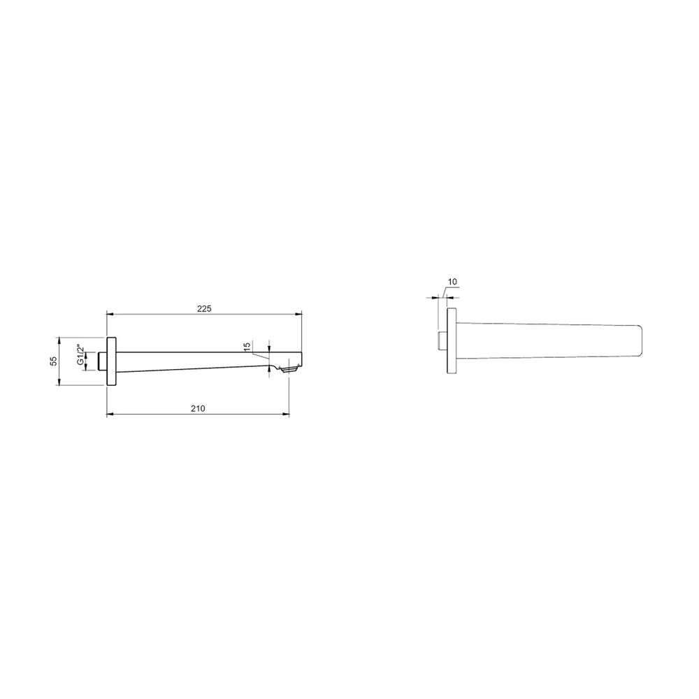 Pipa de umplere pentru cada 22 cm, crom, Villeroy&Boch Architectura Square [3]