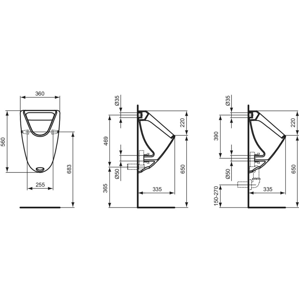 Pisoar cu alimentare ascunsa Ideal Standard Eurovit [2]
