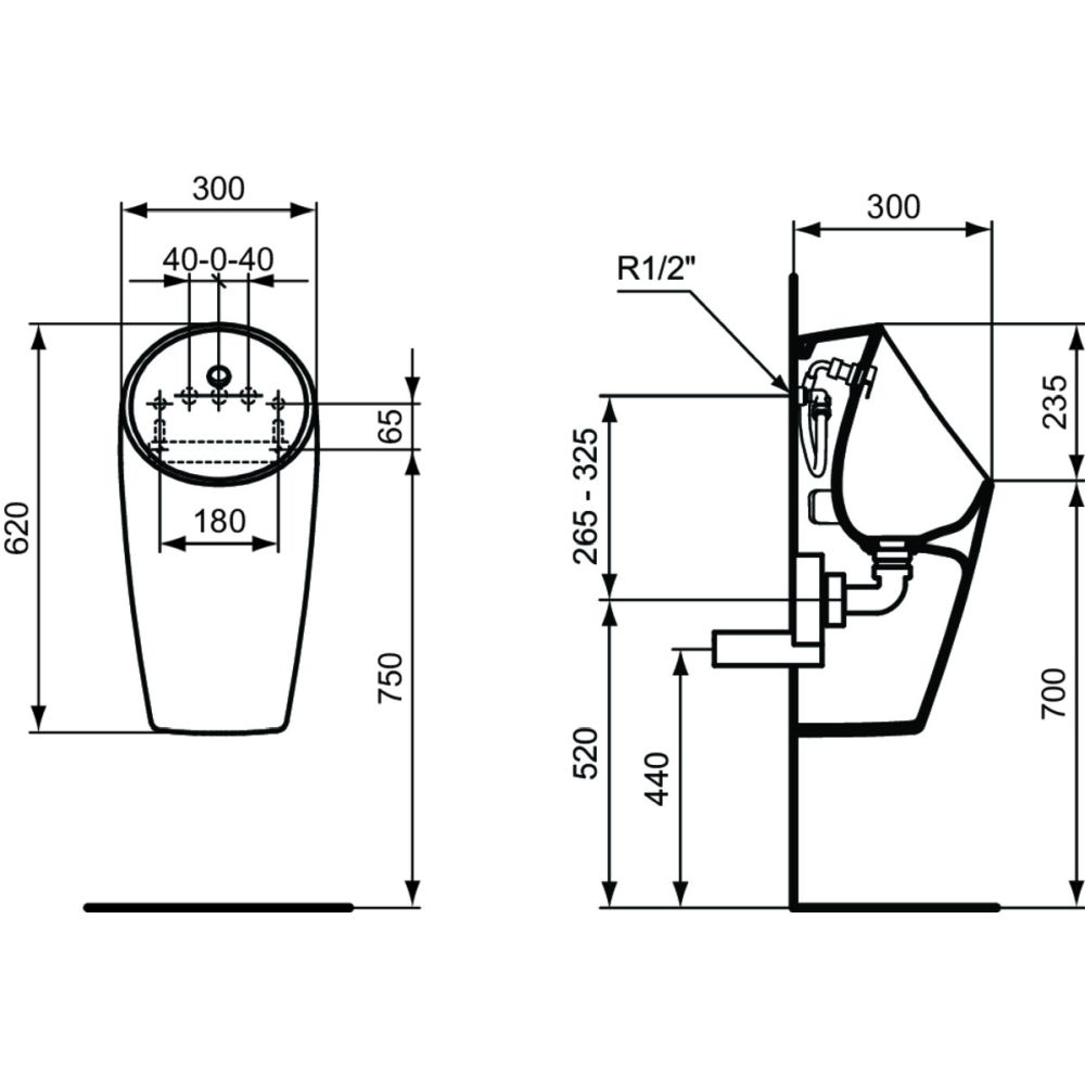 Pisoar cu alimentare ascunsa Ideal Standard Sphero Maxi [3]