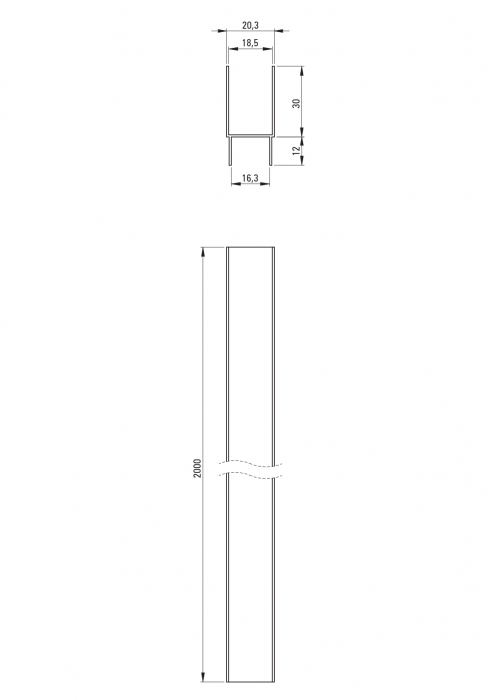 Profil de extensie pentru cabina de dus, 200 cm, Deante [2]