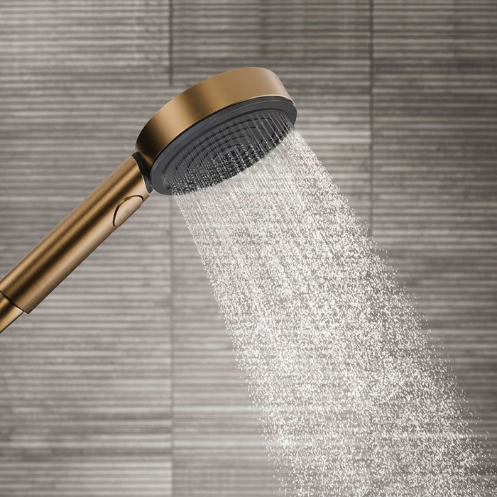 Set de dus cu baterie termostatata, palarie 26 cm, 3 jeturi, bronz periat, Hansgrohe Pulsify S [7]
