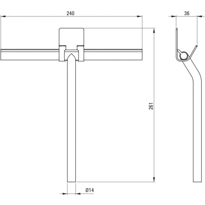 Racleta de apa, cu agatator, pentru cabine de dus, otel, Deante Silia [2]