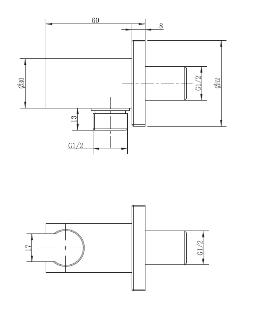 Racord dus pentru baterie incastrata, patrat, crom, Inula FDesign [2]