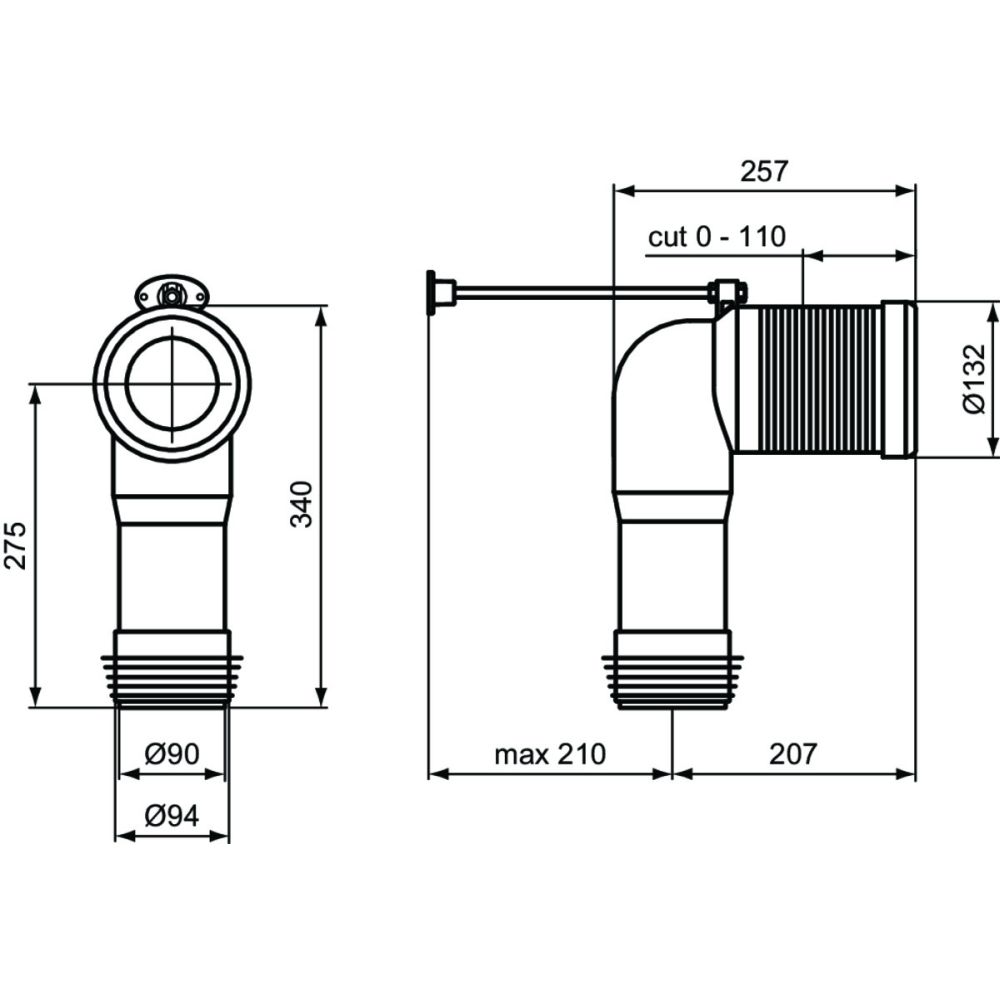Racord de scurgere Ideal Standard Tonic II pentru instalare verticala [3]