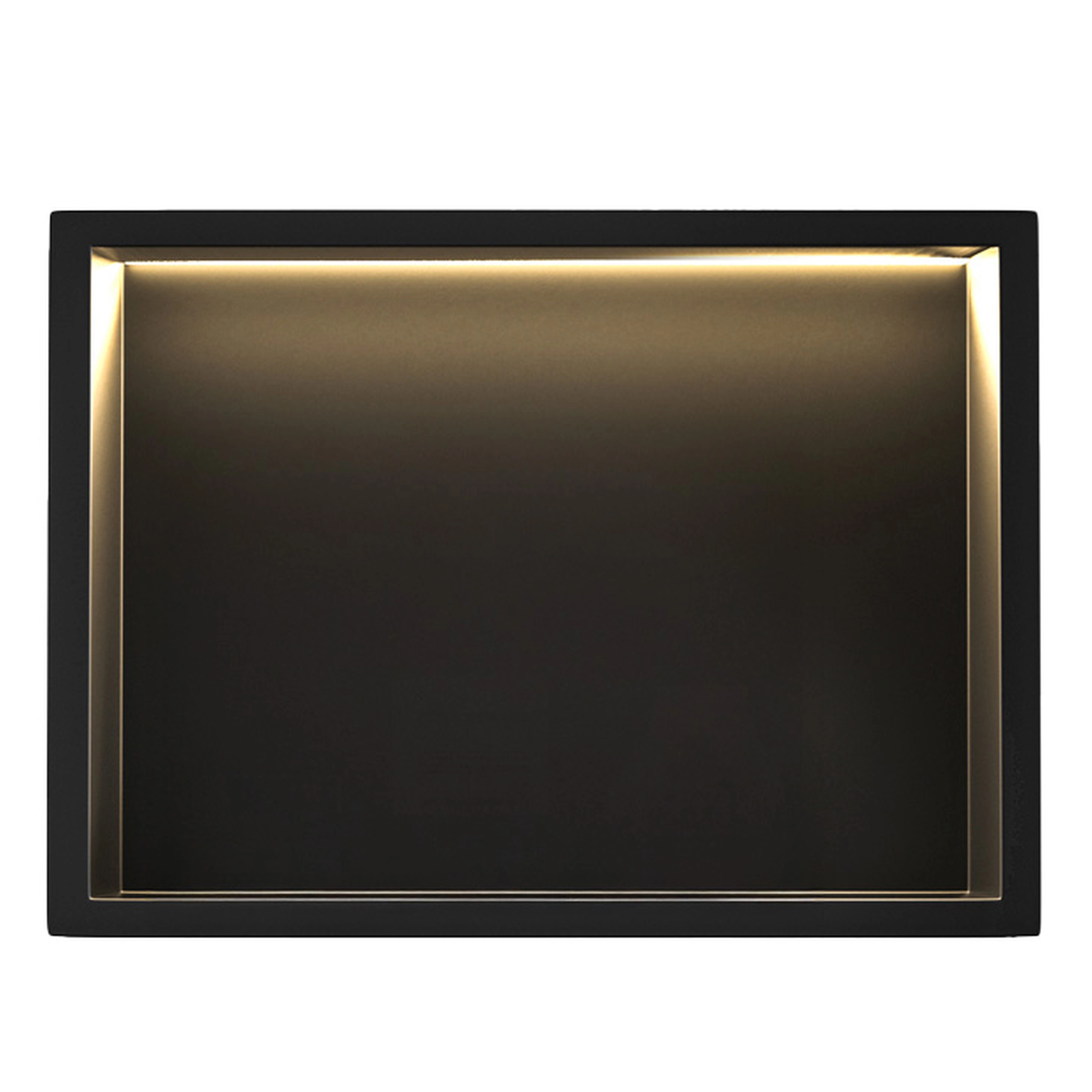 Raft baie incastrat in perete 30×45 cm, negru mat, cu LED, Rea Mobilier baie foglia.ro